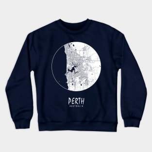 Perth, Australia City Map - Full Moon Crewneck Sweatshirt